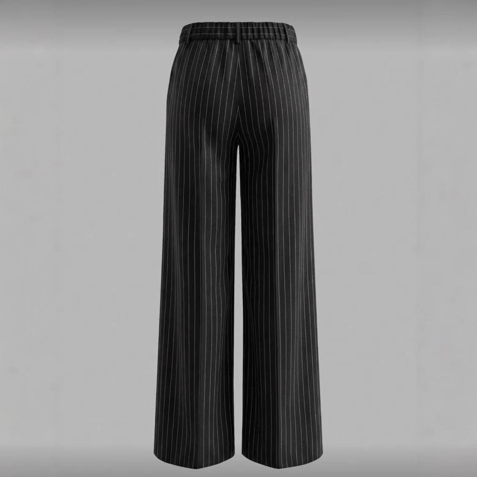 Versatile And Minimalist Striped High Waisted Straight Leg Women&