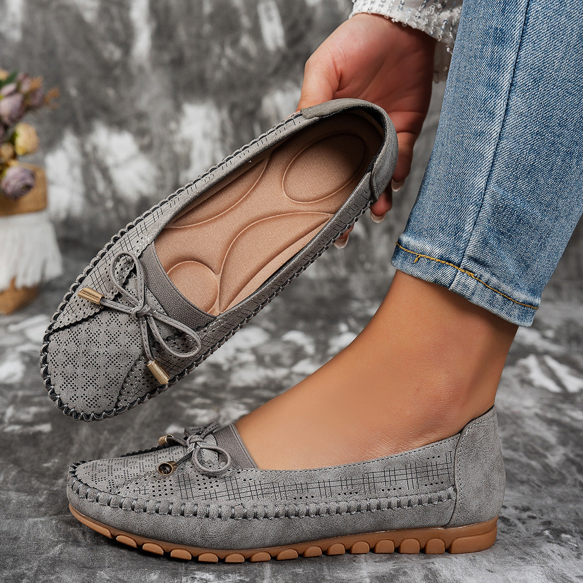 Stitching Bow Solid Color Women&