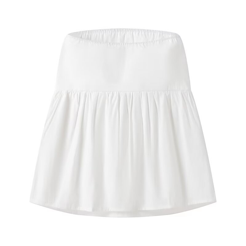 Summer Pure Color Tube-top Cropped Small Top