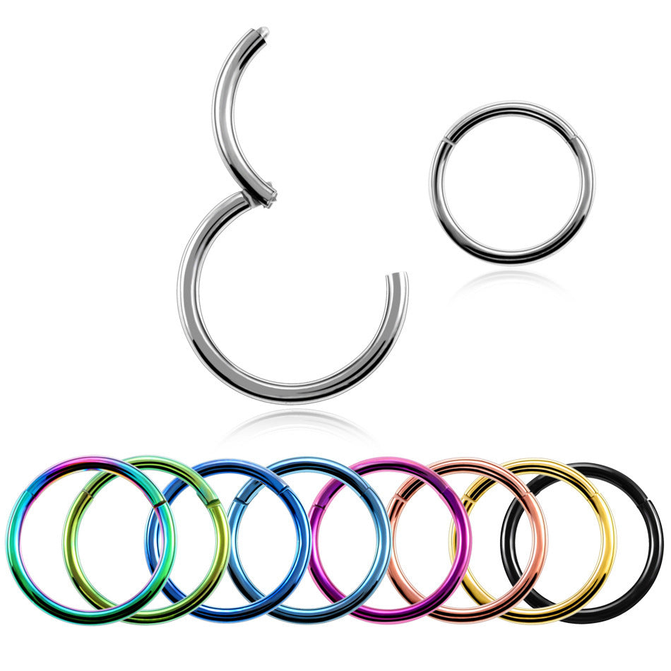 Stainless Steel Pierced Nose Ring Interface Ring Closed Ring Seamless Connection Nose Ring Earrings