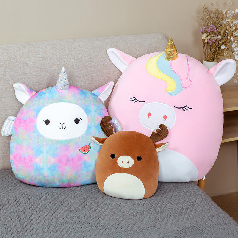 Cute Fat Fat Plush Toy Animal Doll Kawaii Deer Pig Soft Pillow Buddy Stuffed Cushion ValentineS Gift For Kids Girl