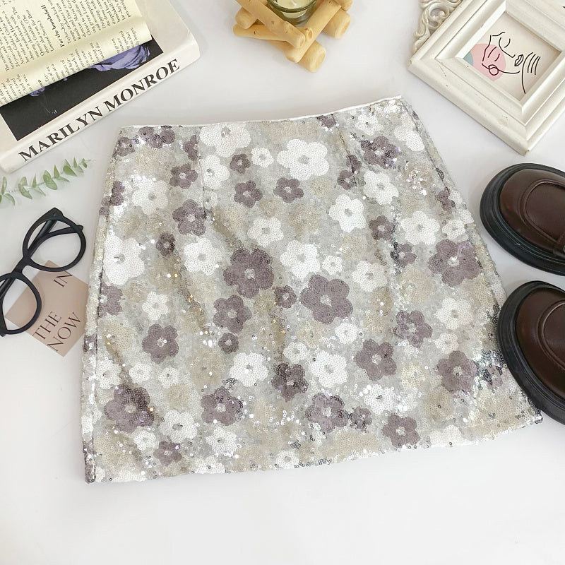 Floral Sheath Mini Skirt For Women