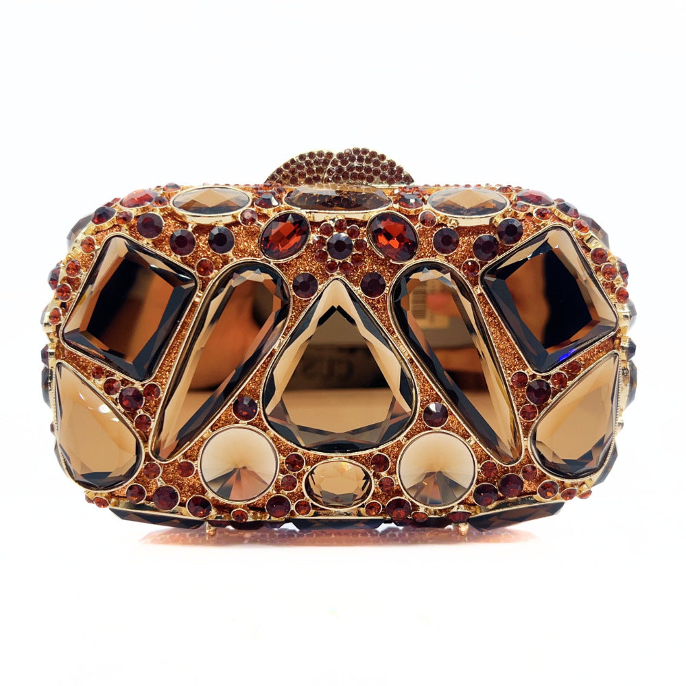 Diamond-Encrusted Evening Bag Glass Diamond Womens Clutch