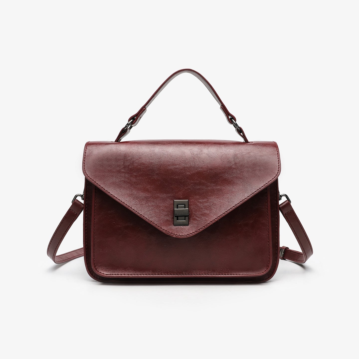 Oil-waxed Leather Vintage Elegant Womens