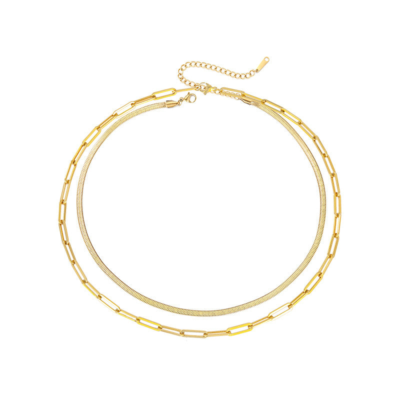Simple Layered Necklace Double Layered Necklace