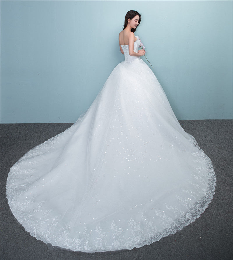 bride wedding dress new large tail size wedding dress factory wholesale TH52