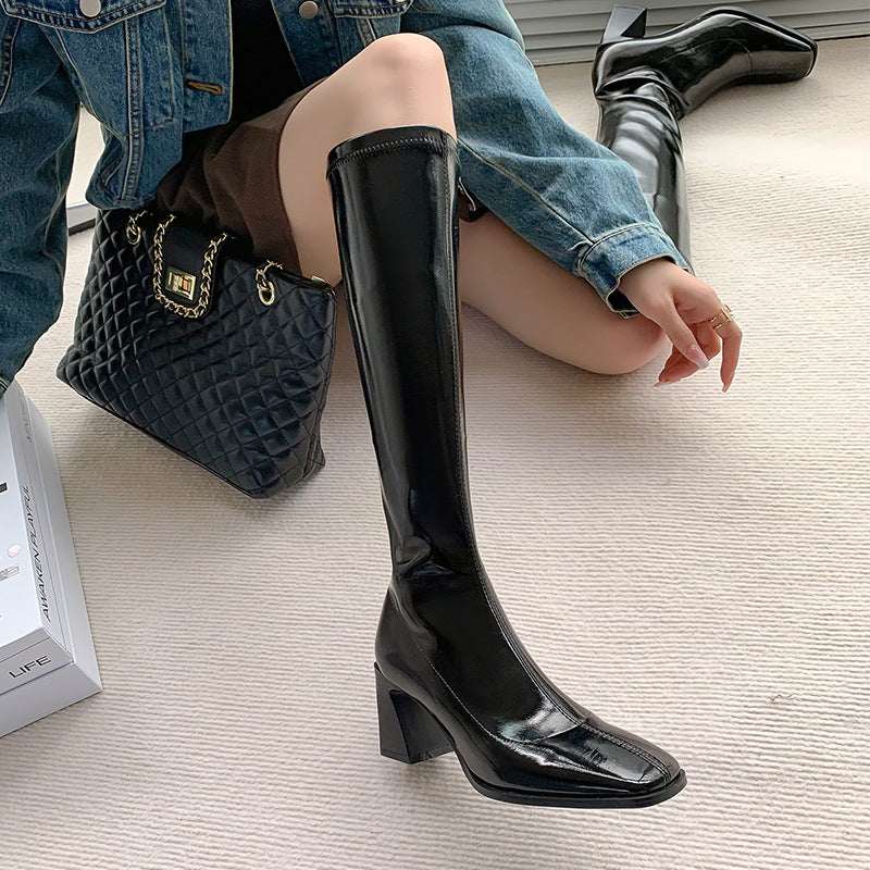 Korean Style Skinny High Boots Heel Single
