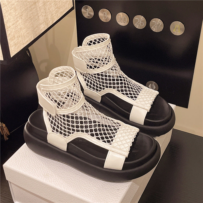 Knitted Hollow-Out Sandals Women&