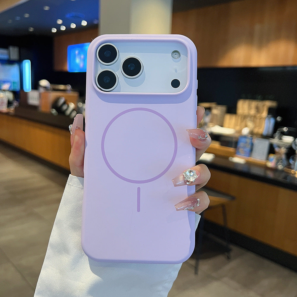 Simple Large Hole Fine Circle Silicone Magnetic Phone Case