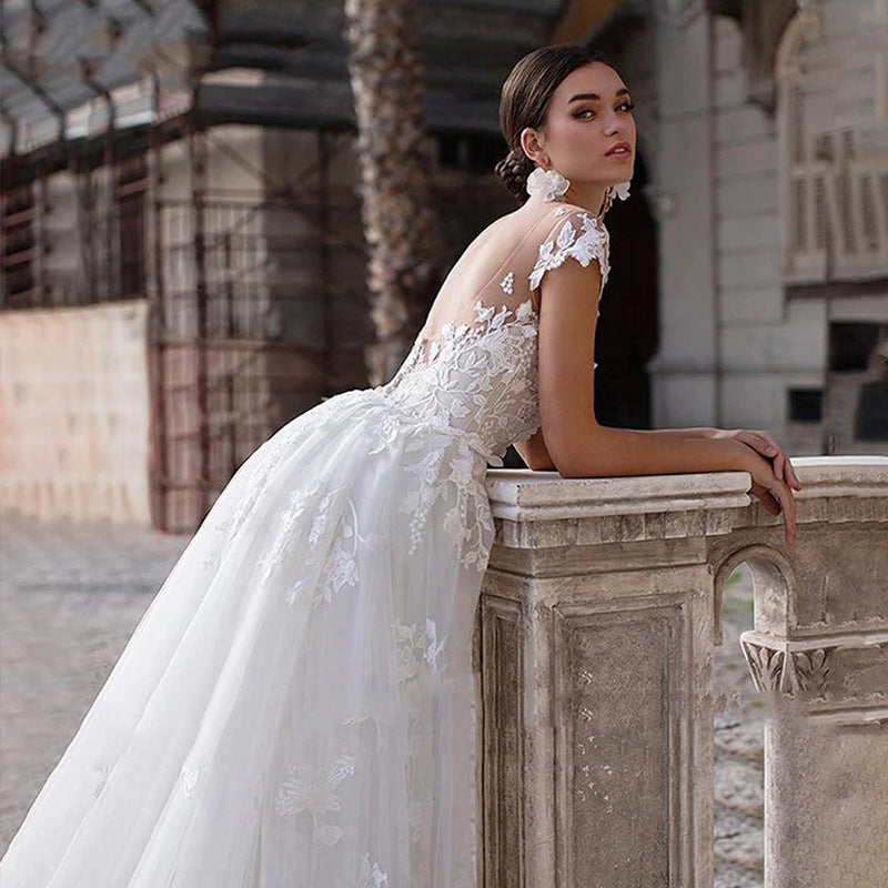 White With Fish Bridal Tail Wedding Dress Two-way Wear Activity Women