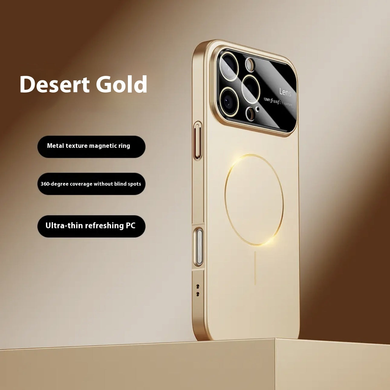 Large Window Frosted Fine Circle Magnetic Drop-resistant Phone Case