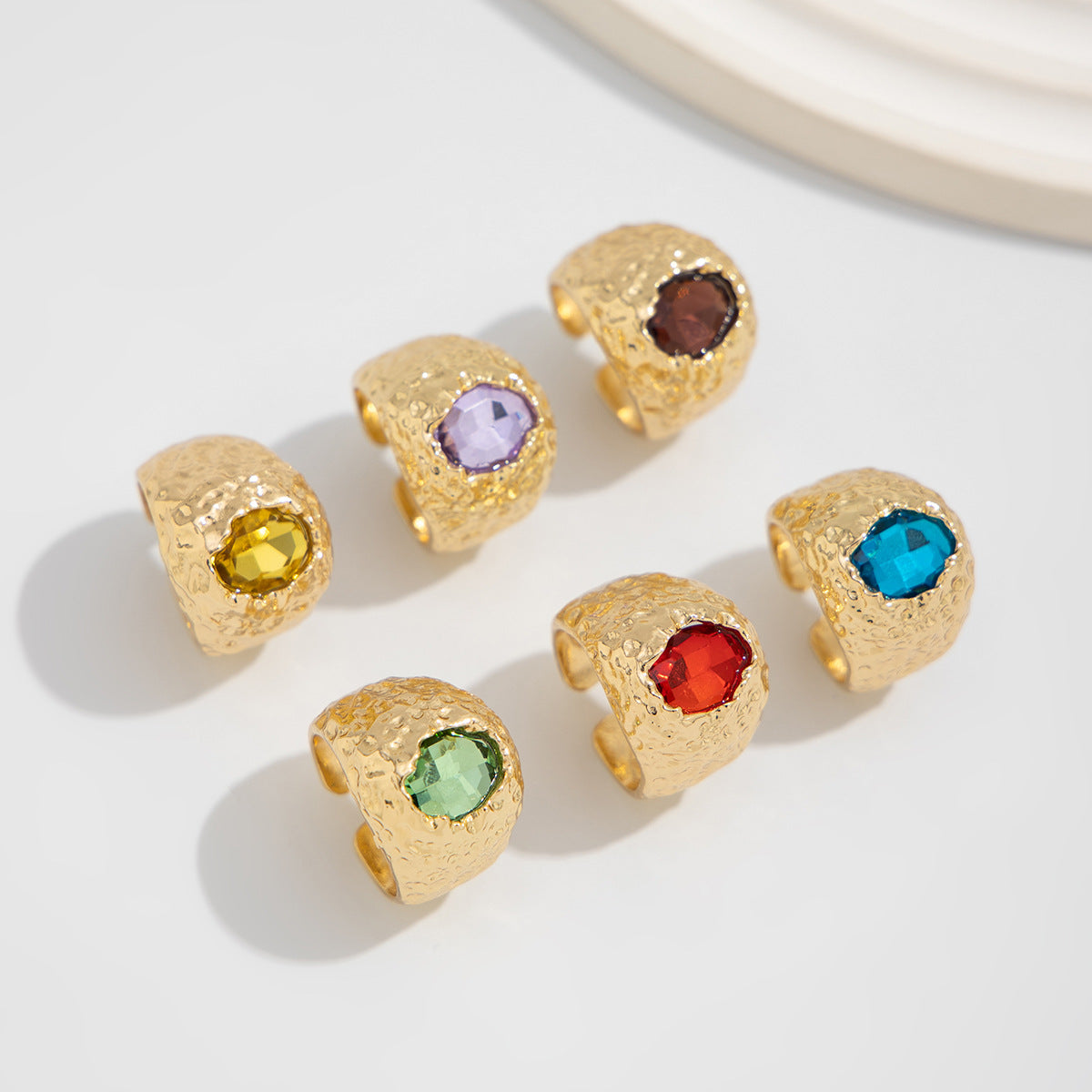 Geometric Diamond Diamond Ring Metal Ring