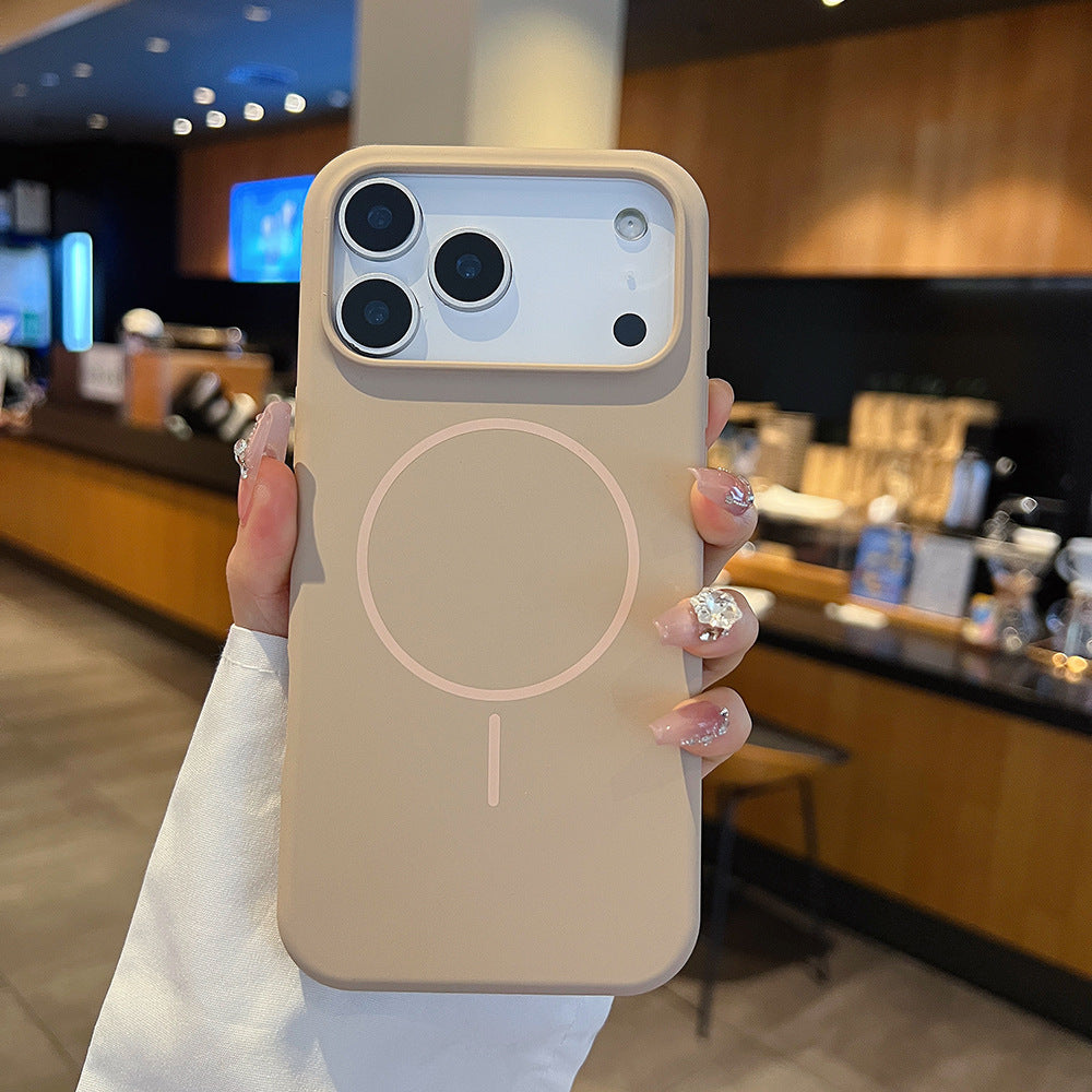 Simple Large Hole Fine Circle Silicone Magnetic Phone Case