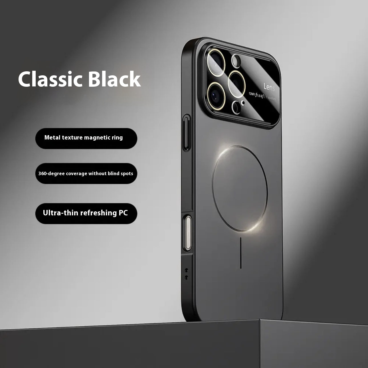 Large Window Frosted Fine Circle Magnetic Drop-resistant Phone Case