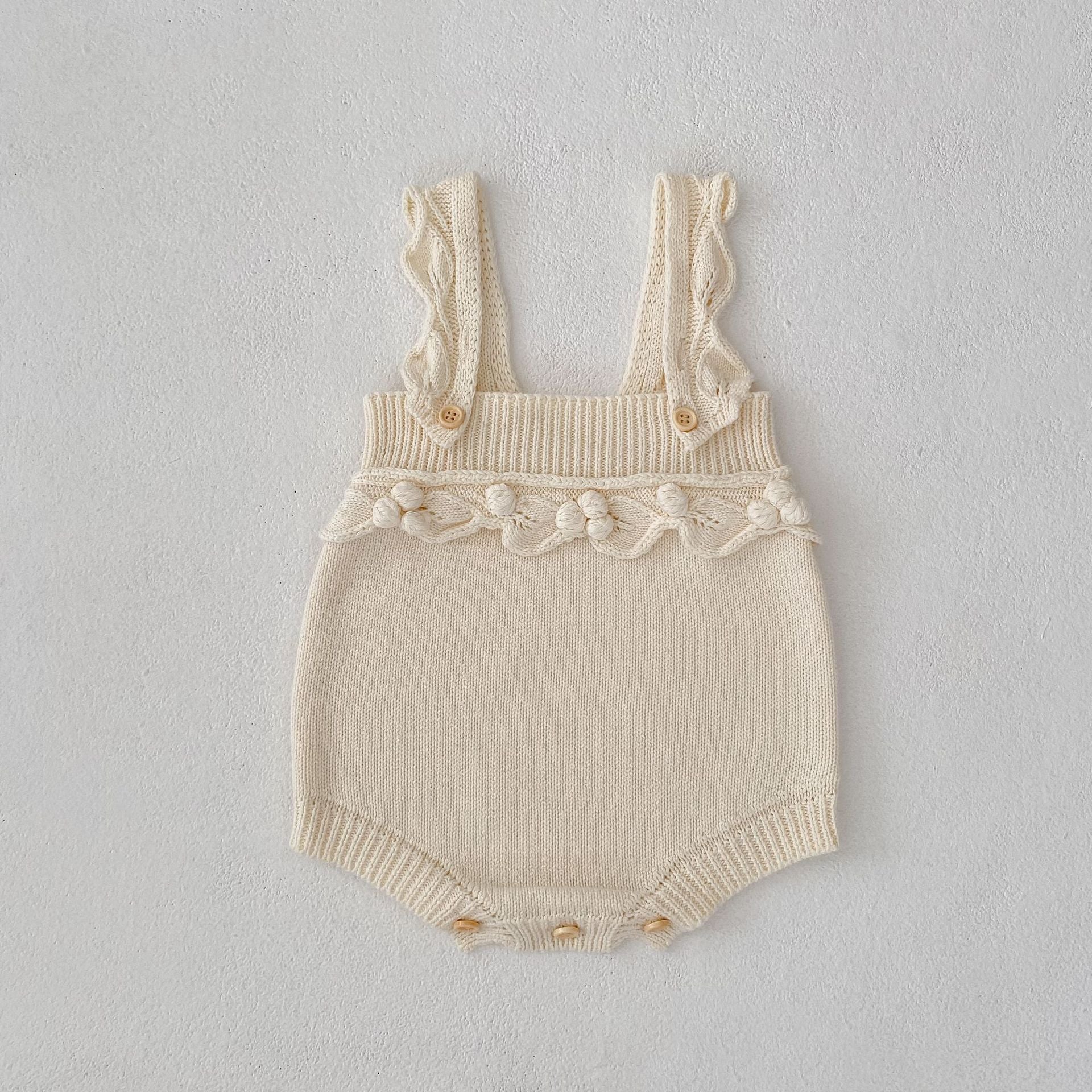 Infant Hand Crocheting Ball Strap Onesie