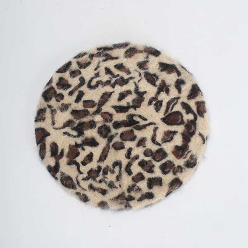 Retro Beret Leopard Painter Hat Super Versatile