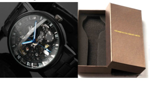 Mechanical watch automatic mechanical watch All black men&