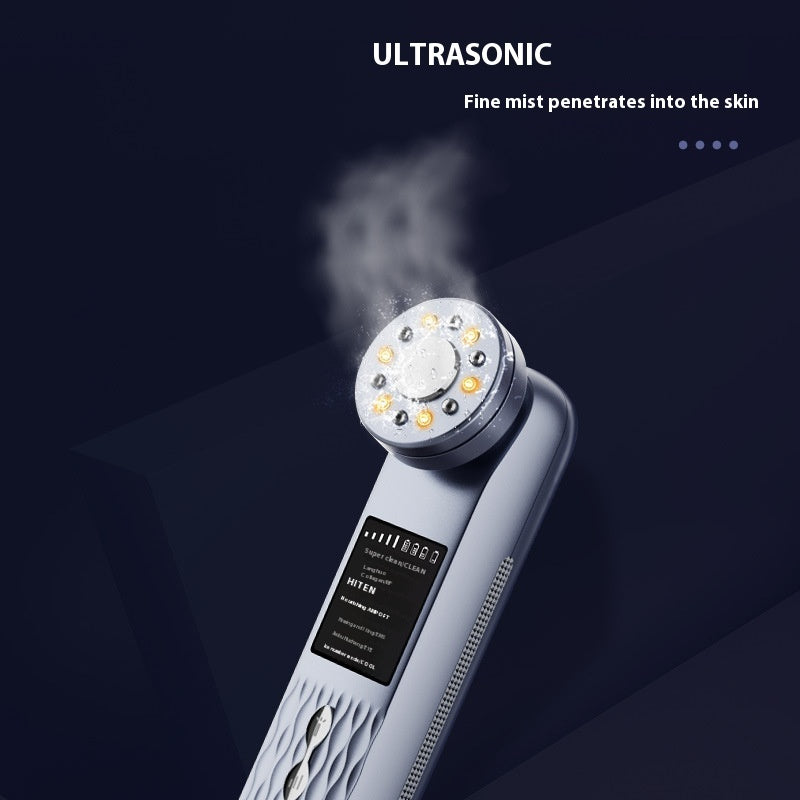 Ice Compress RF Inductive Therapeutical Instrument Color Light EMS Micro Current Facial Massage