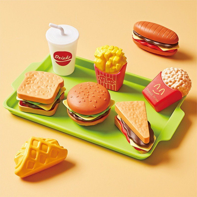 Kids Kitchen Toy Pretends Play Cooking Food Game Hamburger