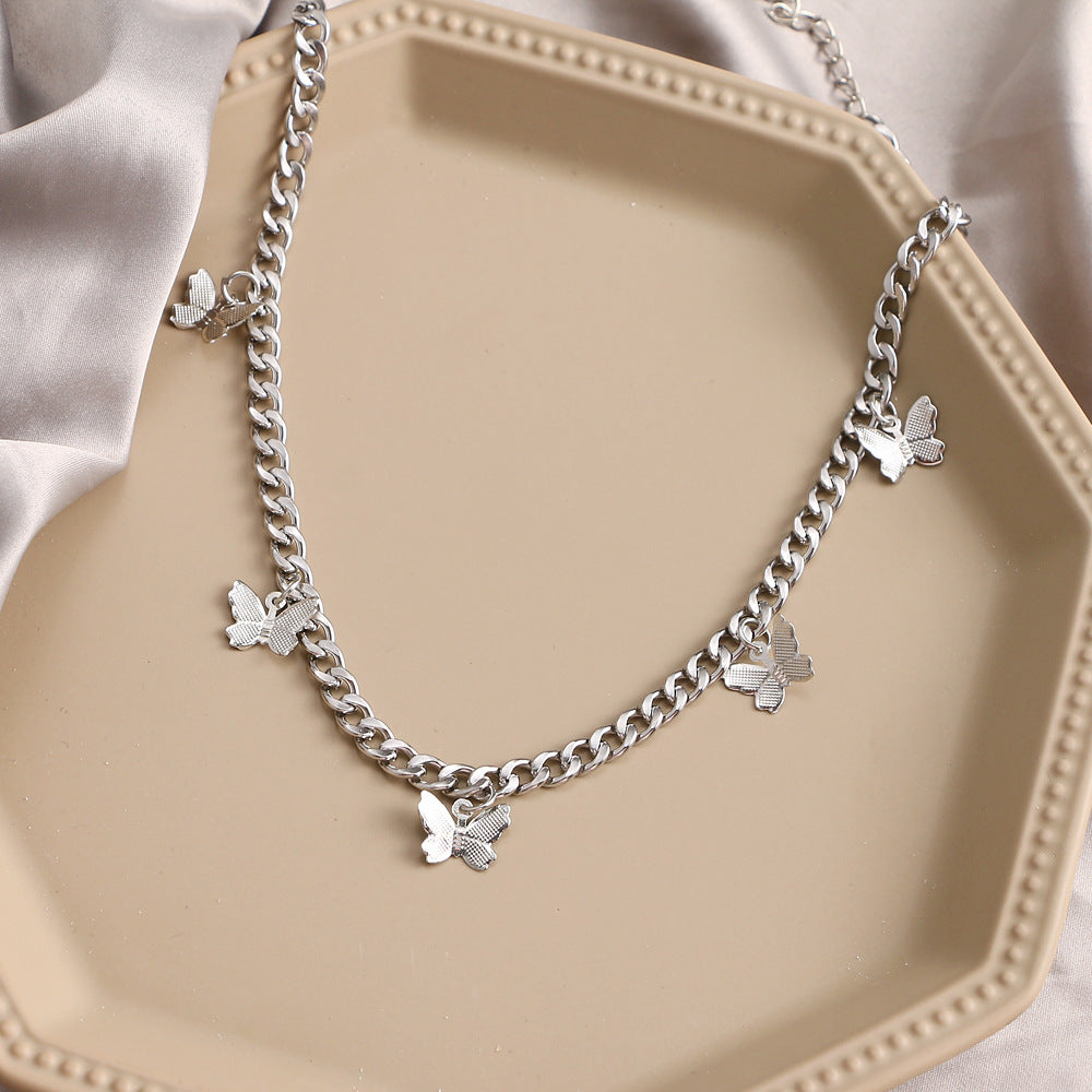 Punk Style Hip-hop Di Butterfly Necklace Necklace