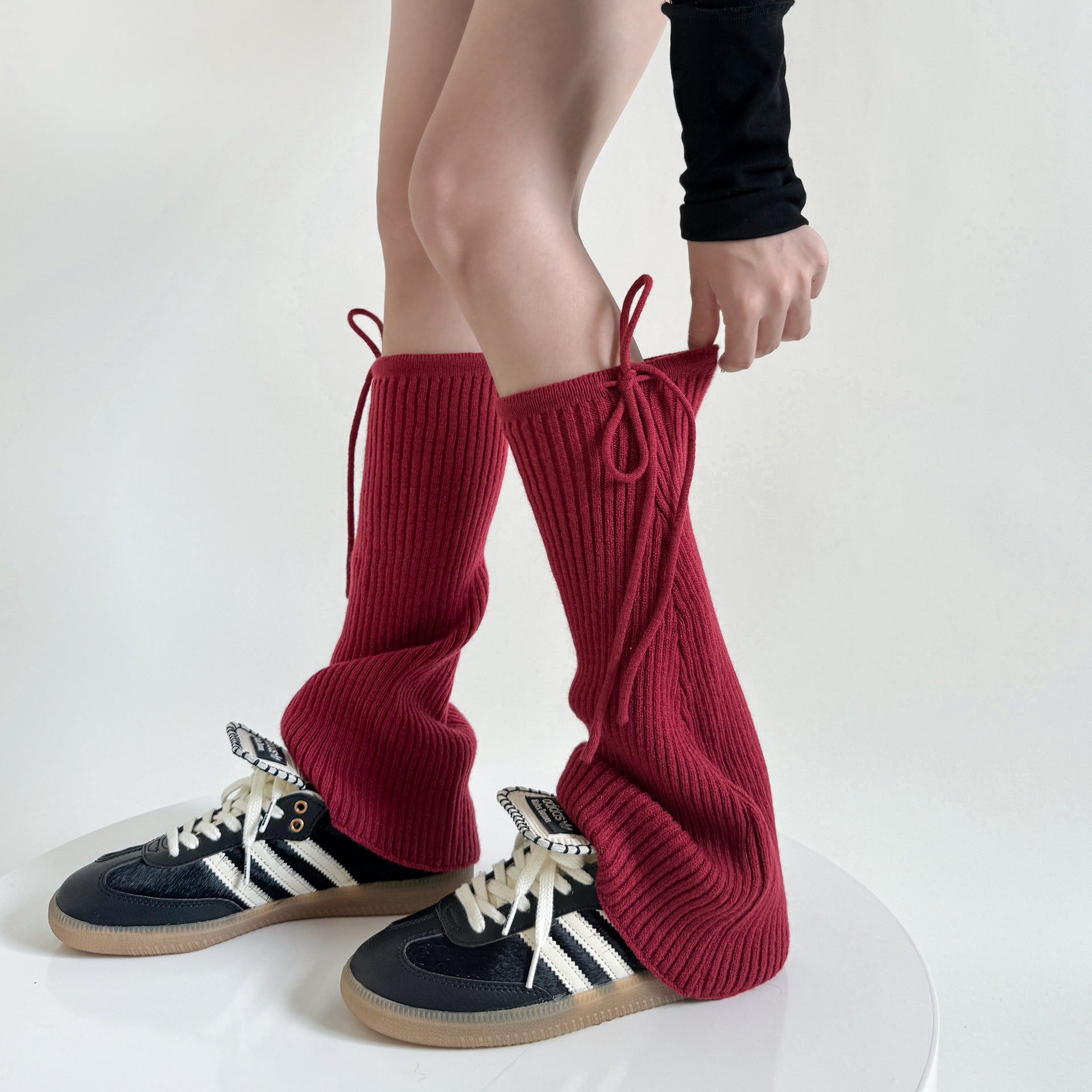 Pure Color Micro-la Pile Style Leg Warmer Milk White Calf Socks Spring And Autumn