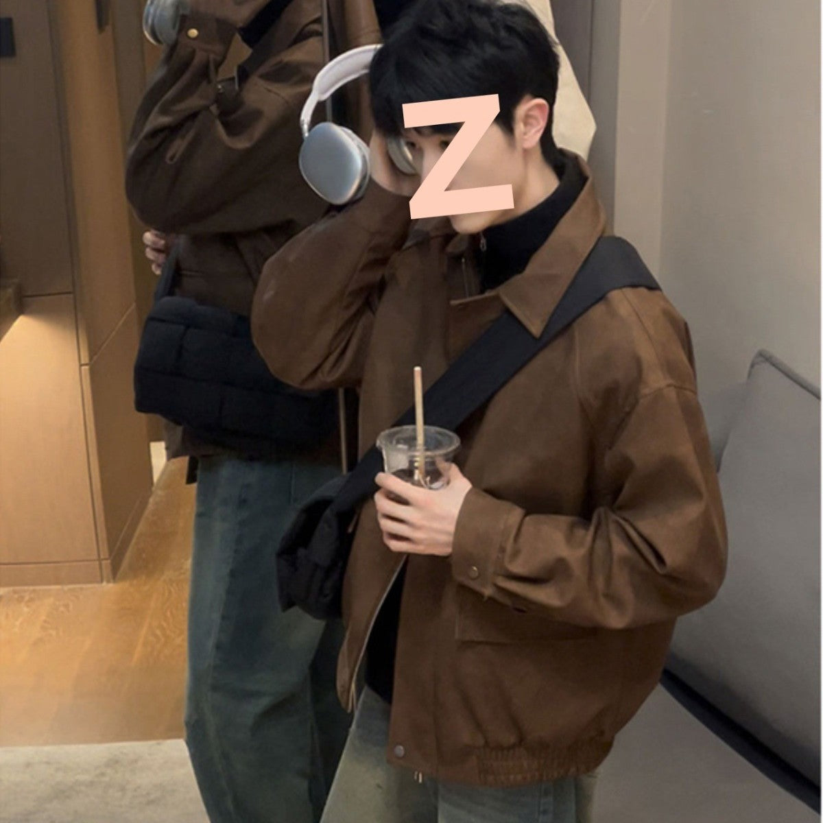 Maillard Short Pu Leather Coat Men