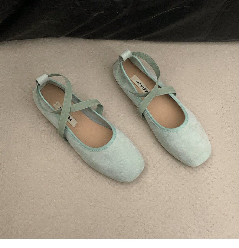 Womens Solid Color Versatile Low-cut Flat Shoes