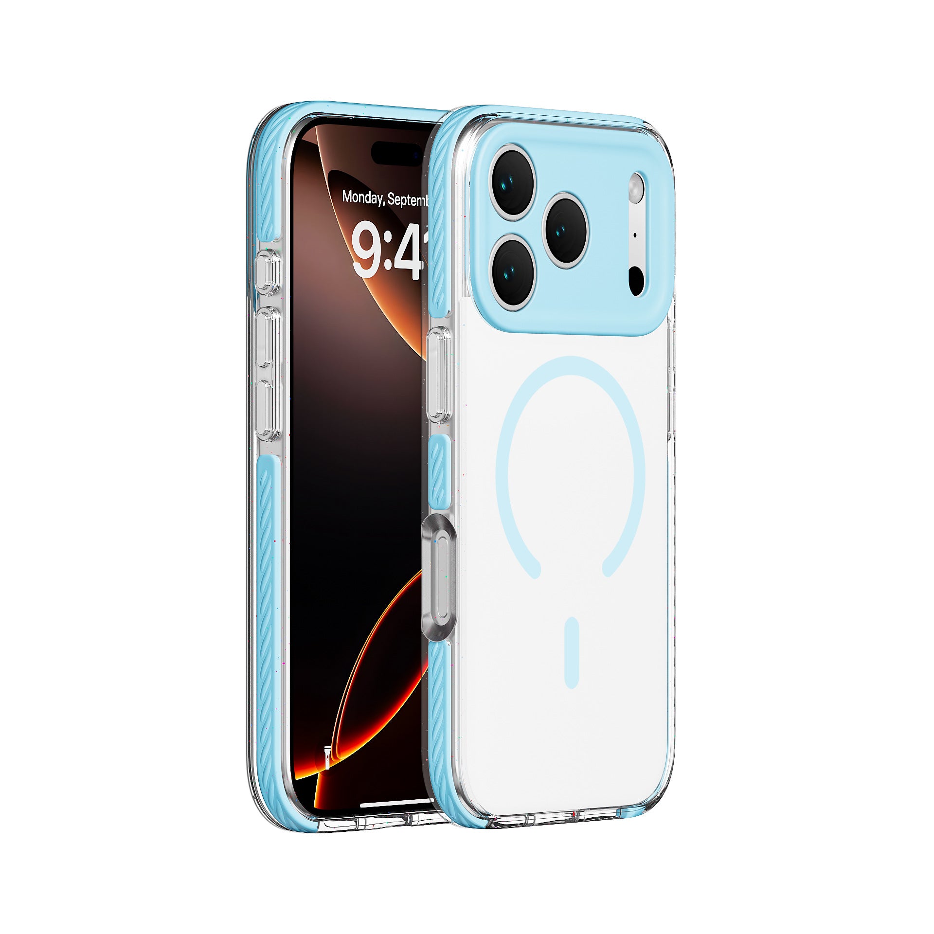 Three-in-one Drop-resistant Transparent Protective Case