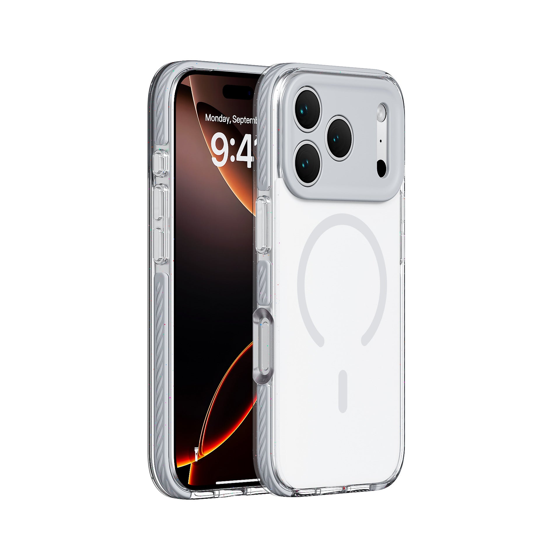 Three-in-one Drop-resistant Transparent Protective Case