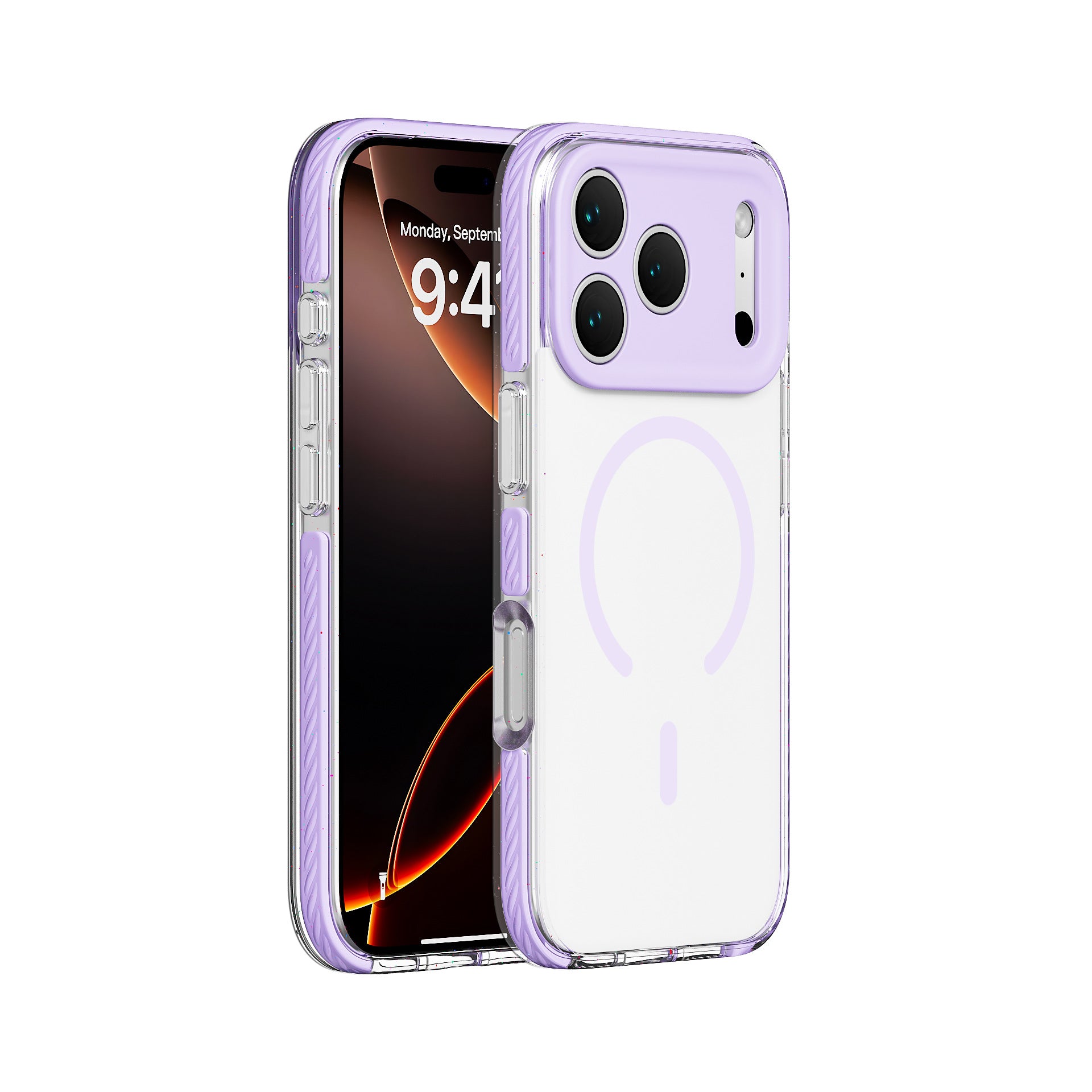 Three-in-one Drop-resistant Transparent Protective Case