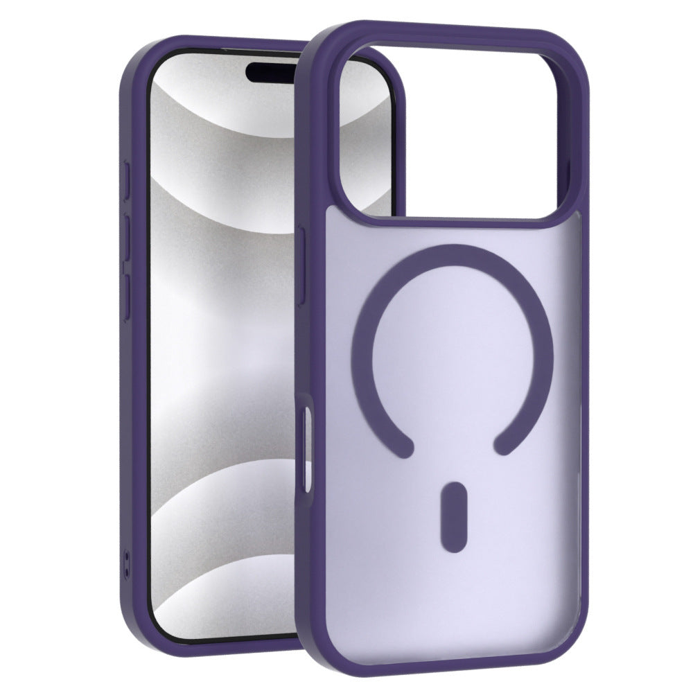 Skin-sensitive Magnetic Phone Case Frosted Translucent Drop-resistant Protective Cover