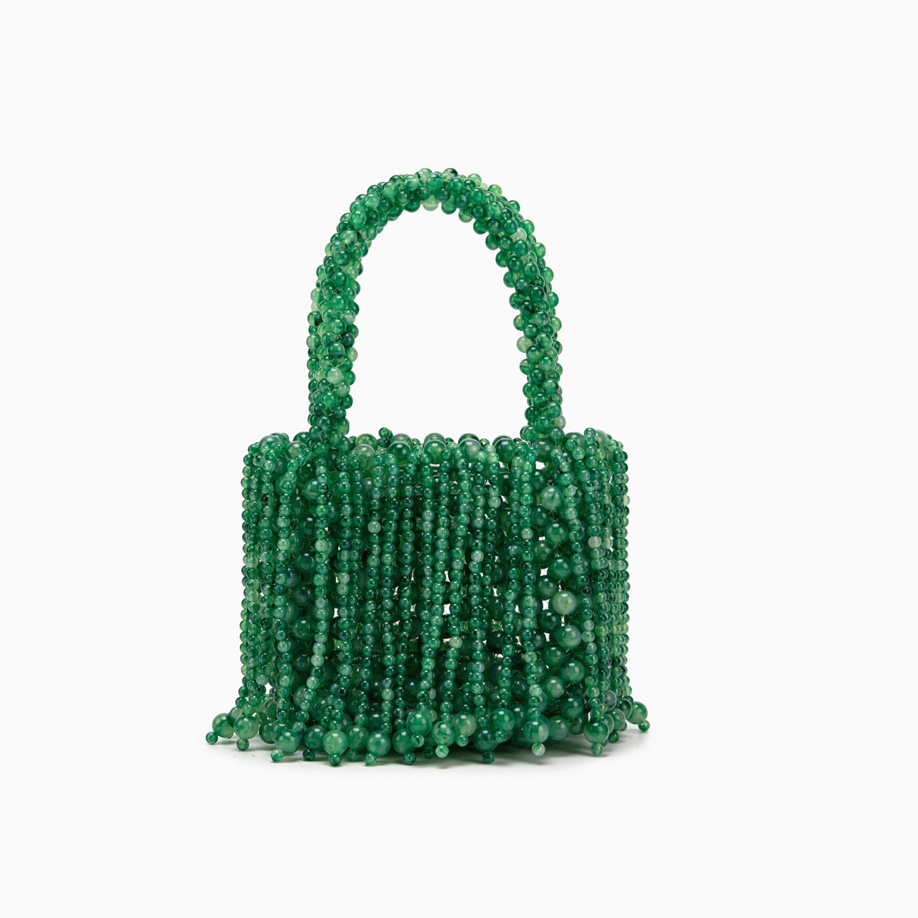 Handmade Dual-color Amber Acrylic Cat-eye Bead Pure braided Bag