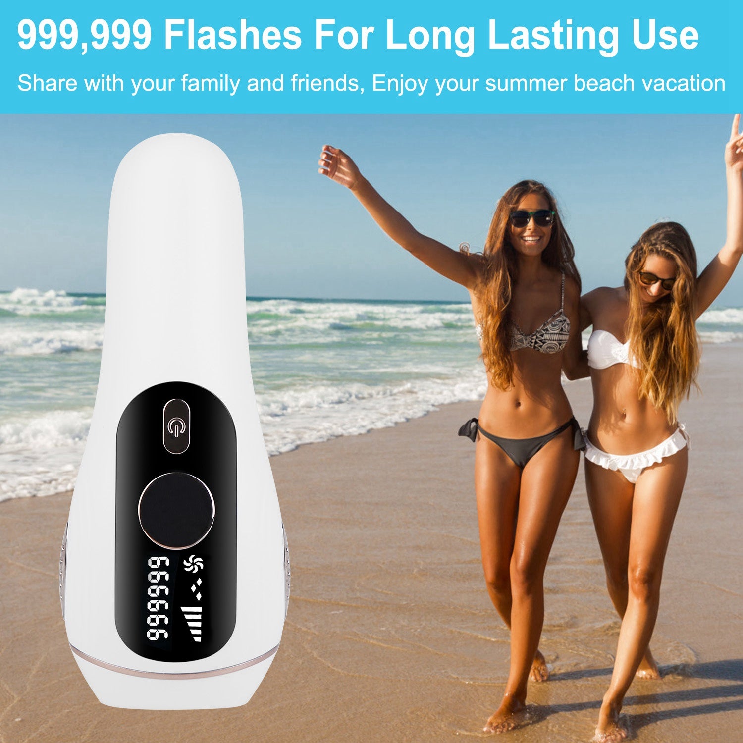 1Pc Laser Hair Removal For Woman Man Ice Cooling Permanent IPL Hair Remover With Painless 999999 Flashes Home Use Lasting Hair Reduction For Armpits Legs Arms Bikini Line