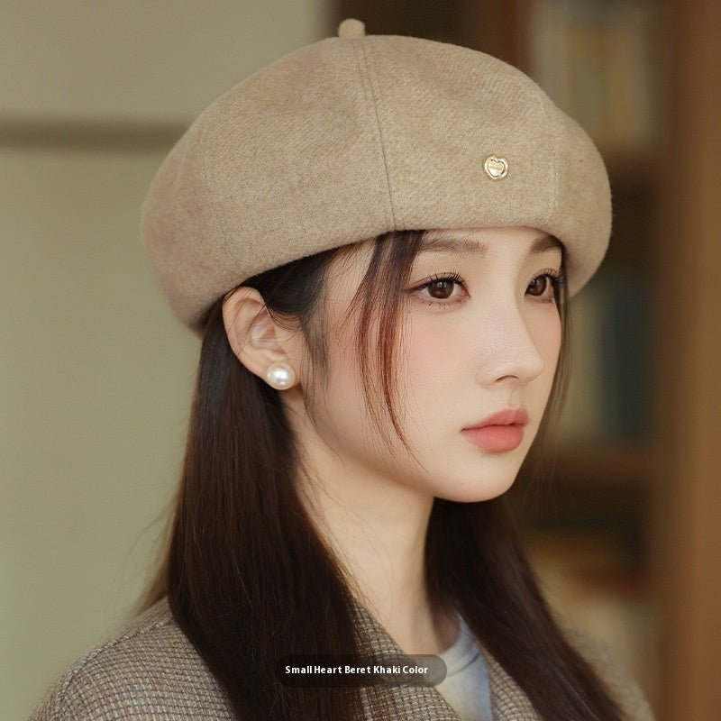 Korean Style Autumn Winter Japanese Simple Face-showing Little Wild Fashion Painter Cap