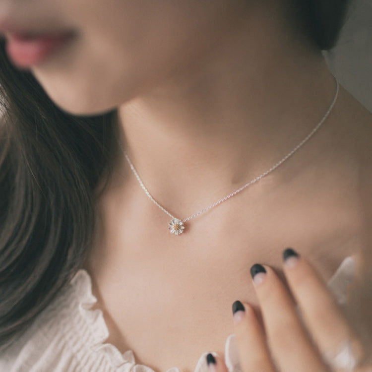 925 Silver Necklace Korean Fashion Style Small Jewelry Set