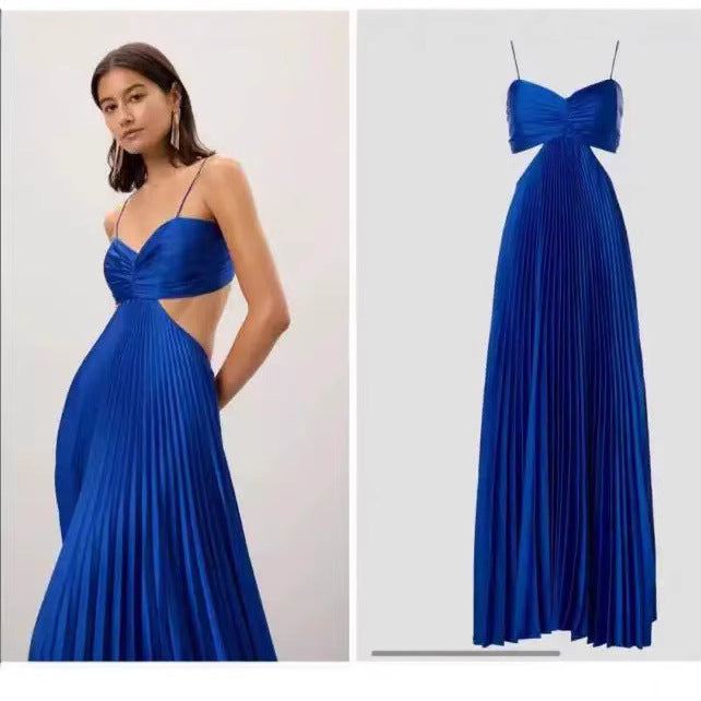 Party wear Slip Dress With Ties And Pleats