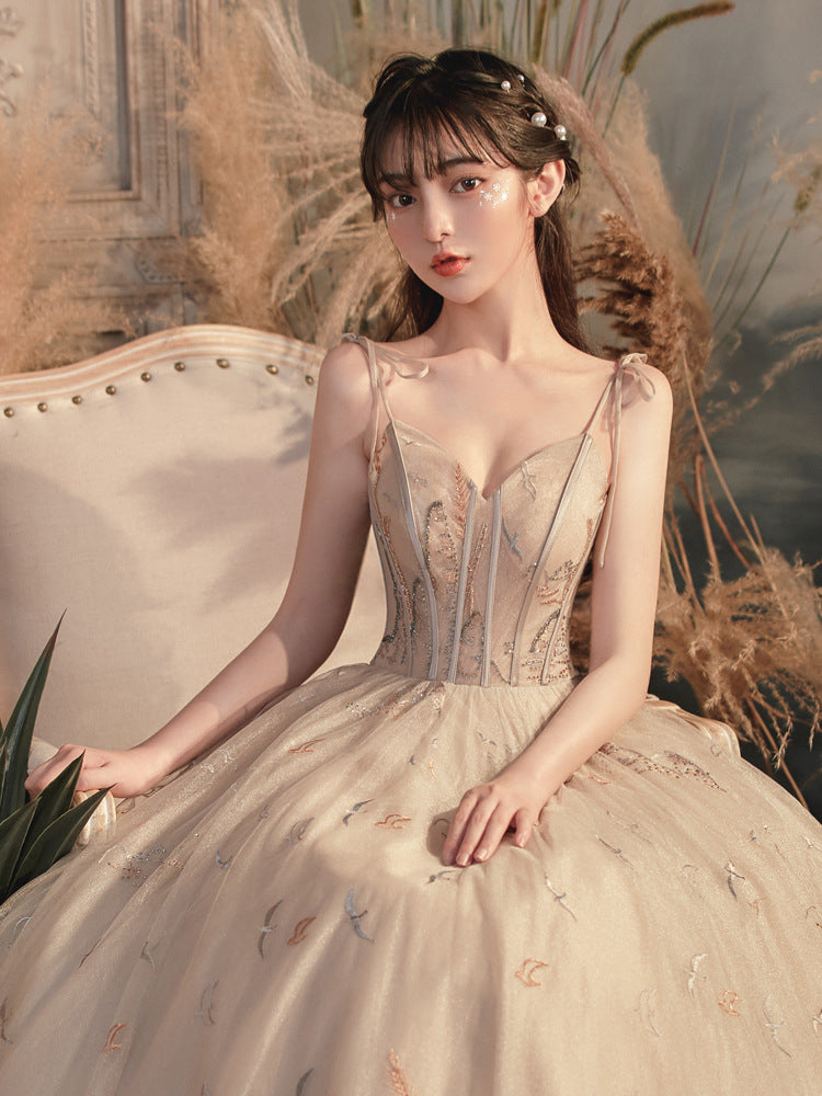 Suspender Toast Dress Wedding Engagement Ladies Dress