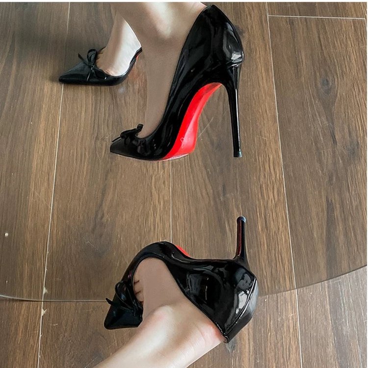 Thin Heel High-heeled Shoes For Women, Versatile Bow Tie Single Shoes