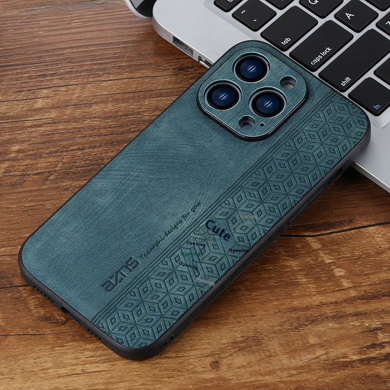 Phone Case New Skin Sensitive Printing Leather Pattern Drop-resistant Business Protective Shell