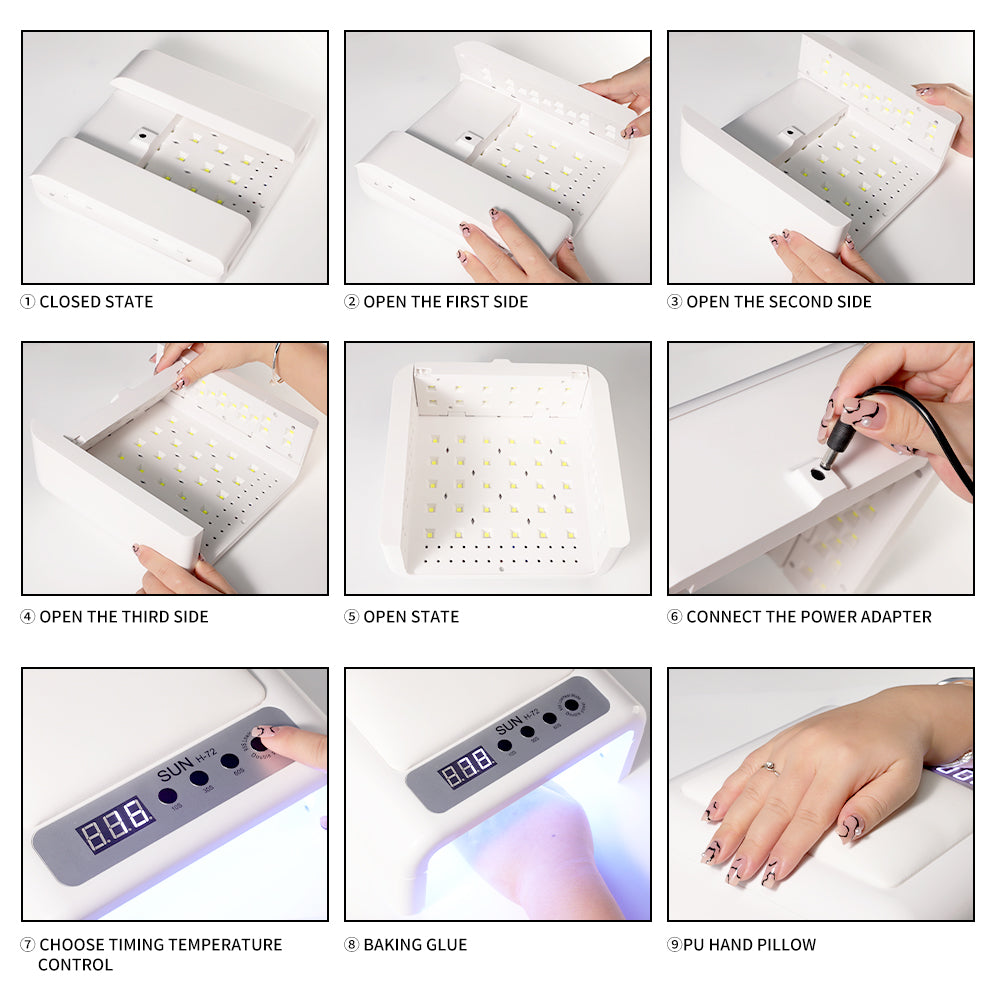 UV Led Nail Lamp For Gel Nail Polish Press On Nails Curing, Large UV Nail Light Curing Nail Dryer With Nail Arm Rest For Nail Art Nail Technician Salon Use