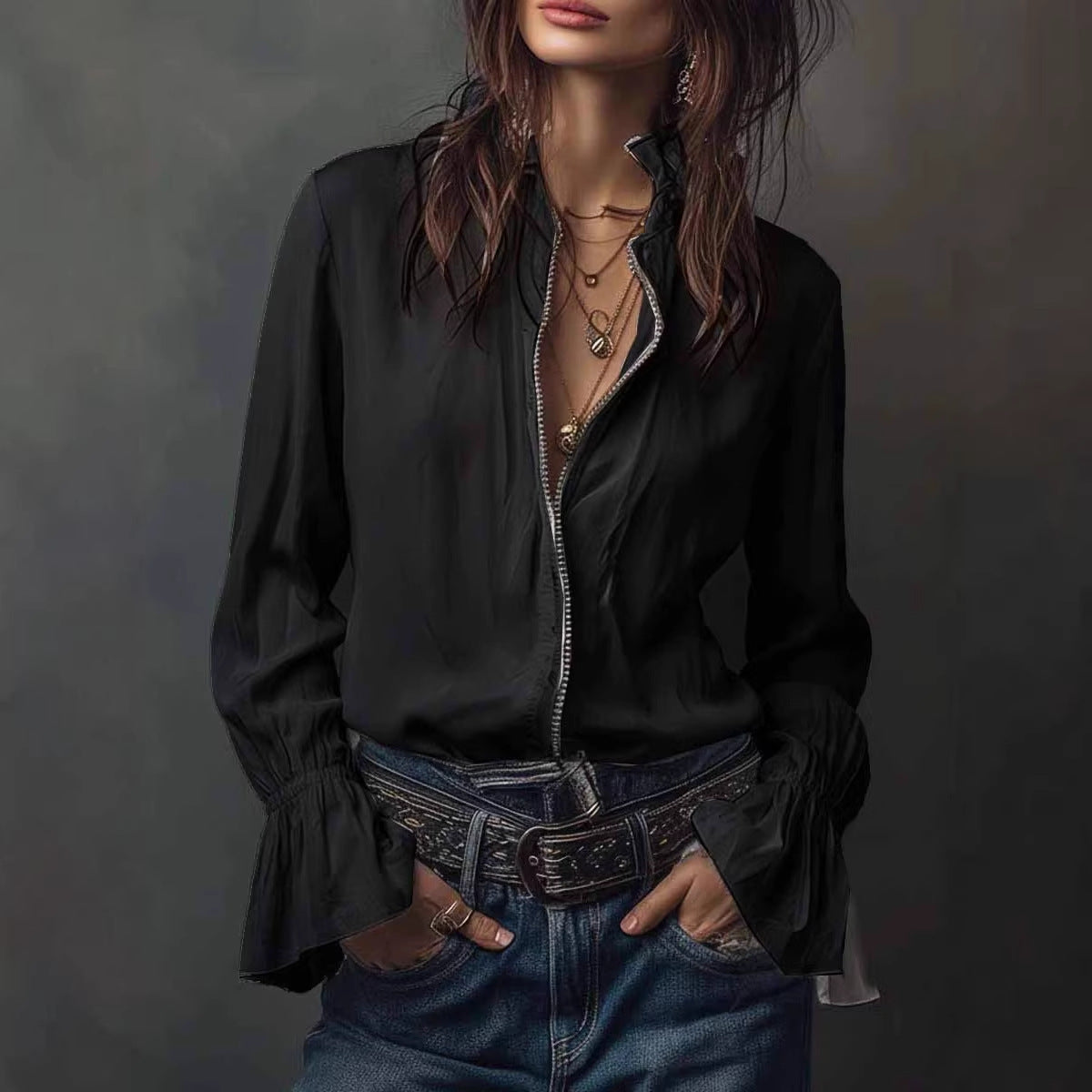 European And American Style Casual Resort Shirt For Women