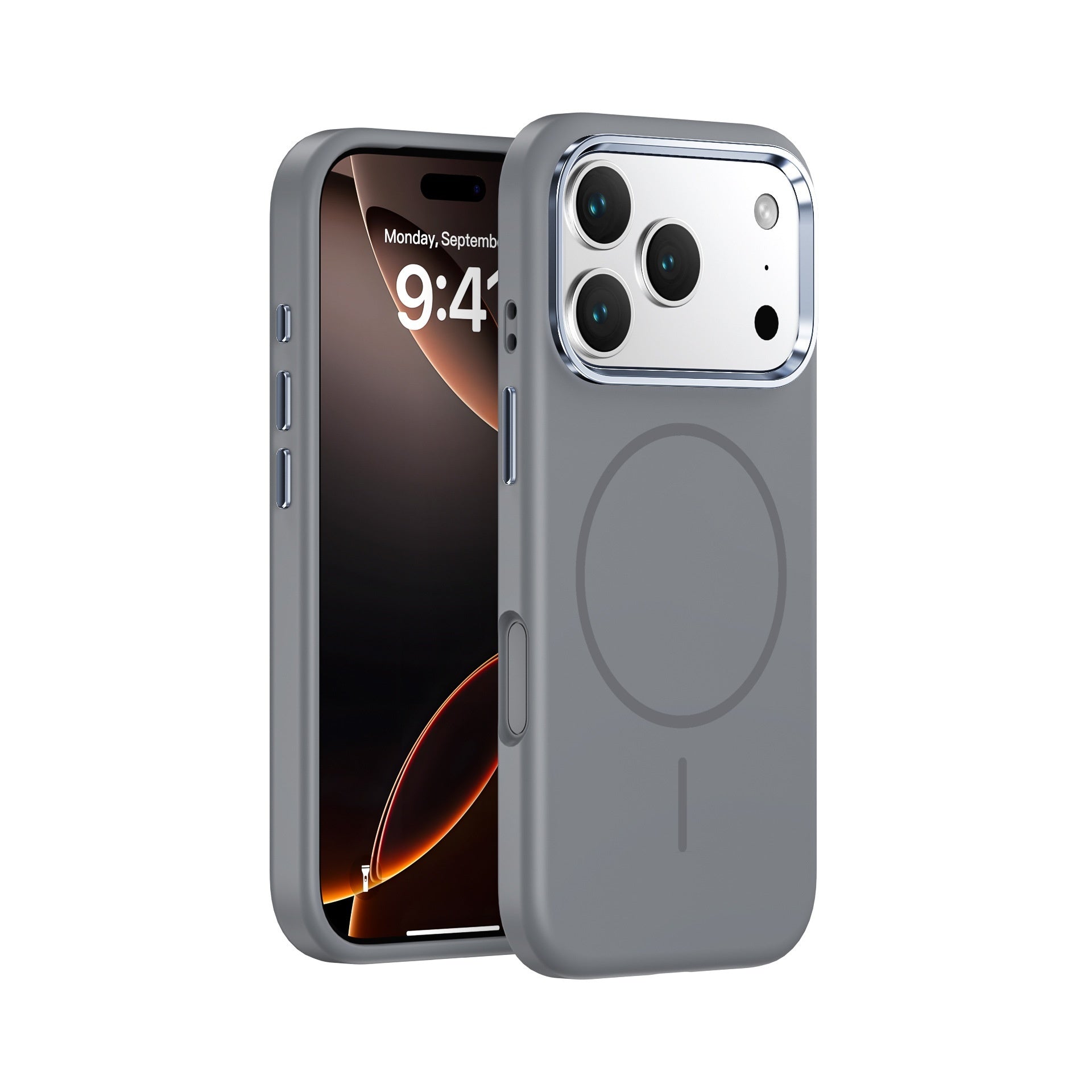 Metal Large Hole Magnetic Skin Feeling All-inclusive Phone Case