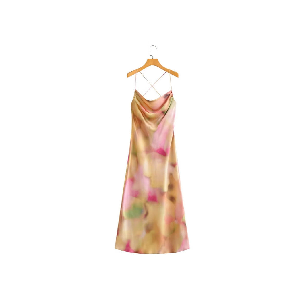 European And American Satin Dress Woman