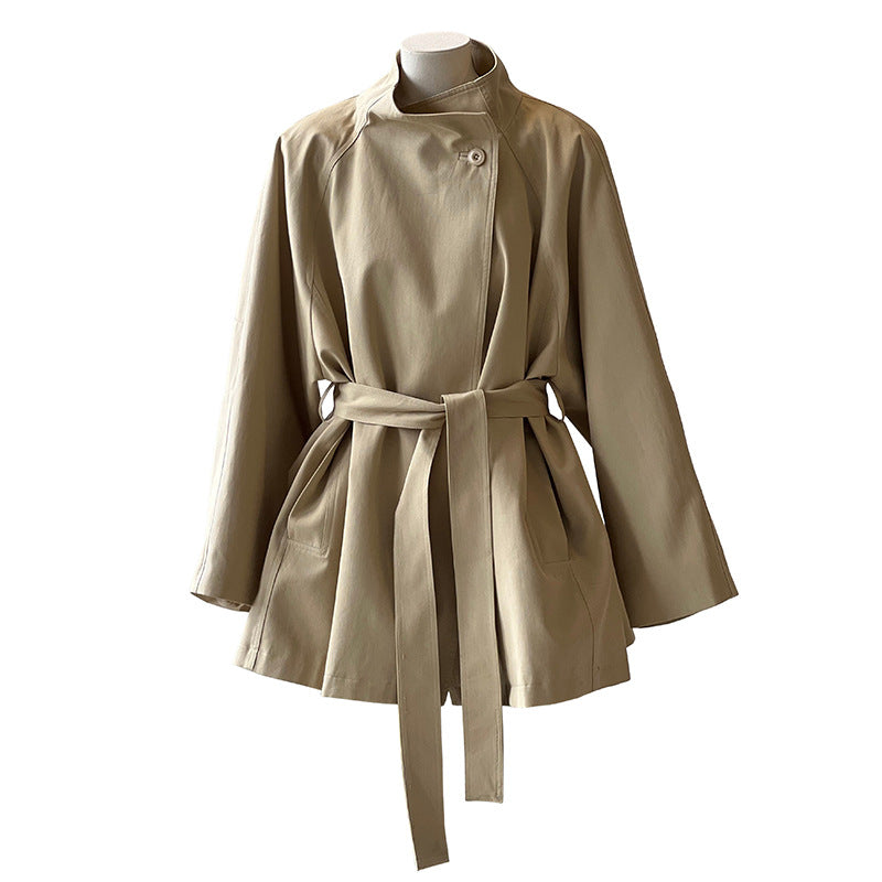 Retro Mid-length Windbreaker Women&
