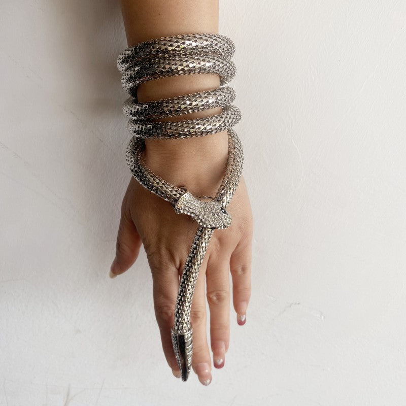 Exaggerated Snake Necklace Micro-inlaid Long Necklace