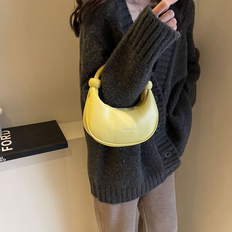 Shoulder Messenger Soft Leather Portable Moon Bag