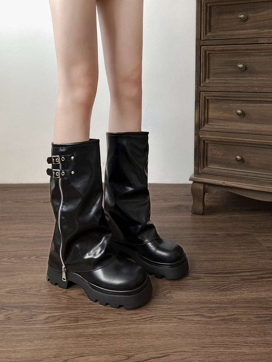 Knee High Brown Thick Soled Boots