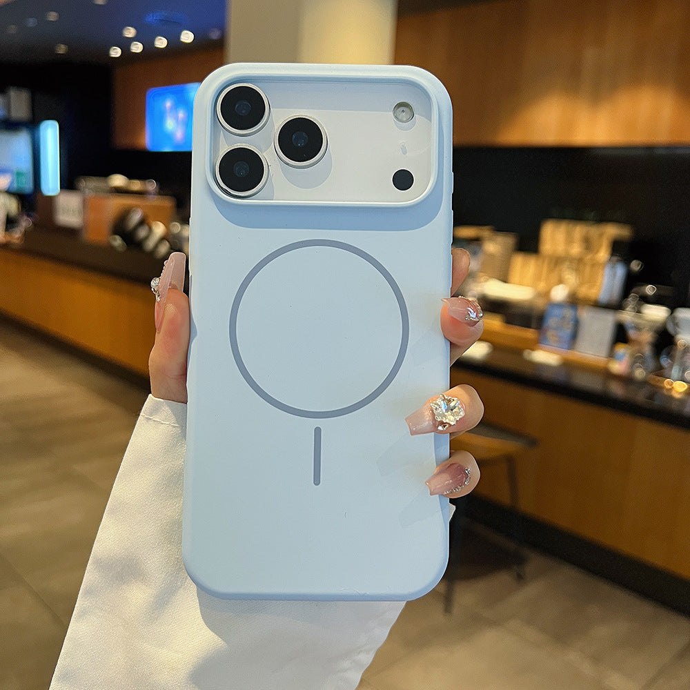 Simple Large Hole Fine Circle Silicone Magnetic Phone Case