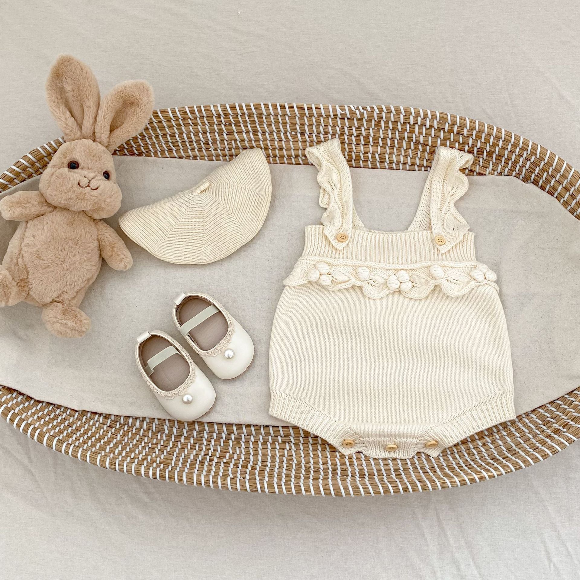 Infant Hand Crocheting Ball Strap Onesie