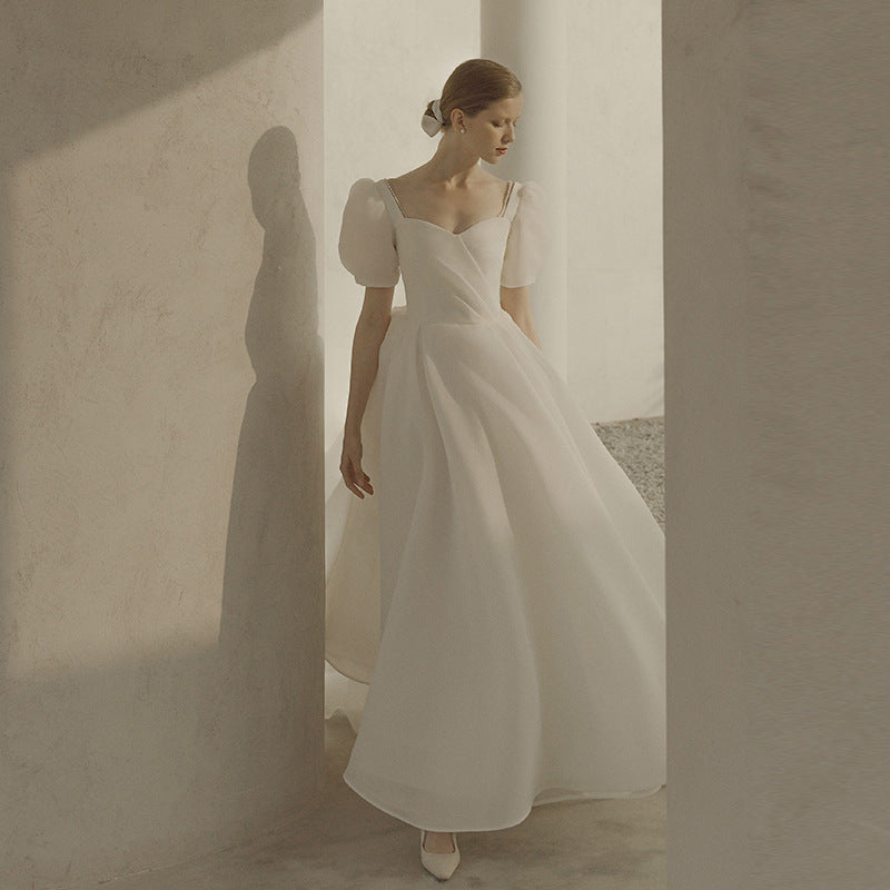 Super Xiansen White Simple Bridal Dress